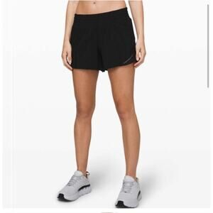 Lululemon Women's Hotty Hot Shorts Drawstring Activewear Gym Black Size‎ 4